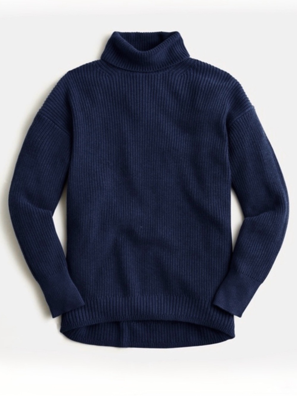 NWOT J. Crew Cotton-Cashmere blend ribbed turtleneck sweater